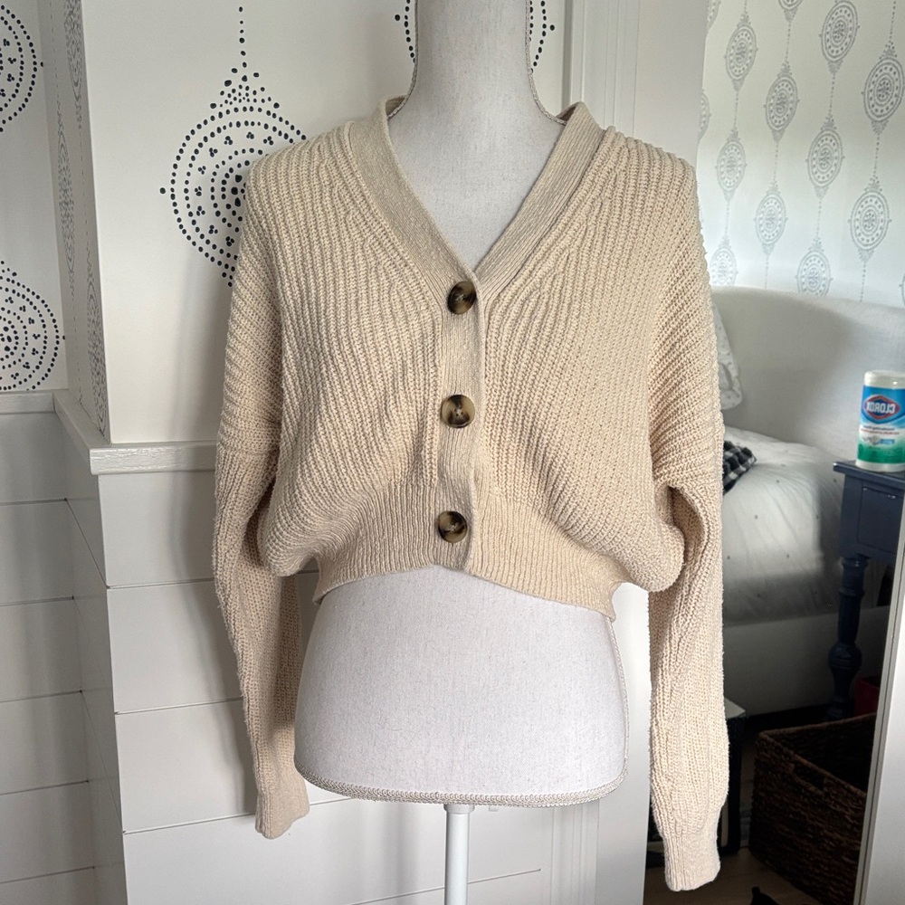 Madewell Beige Button-Up Women's Cardigan